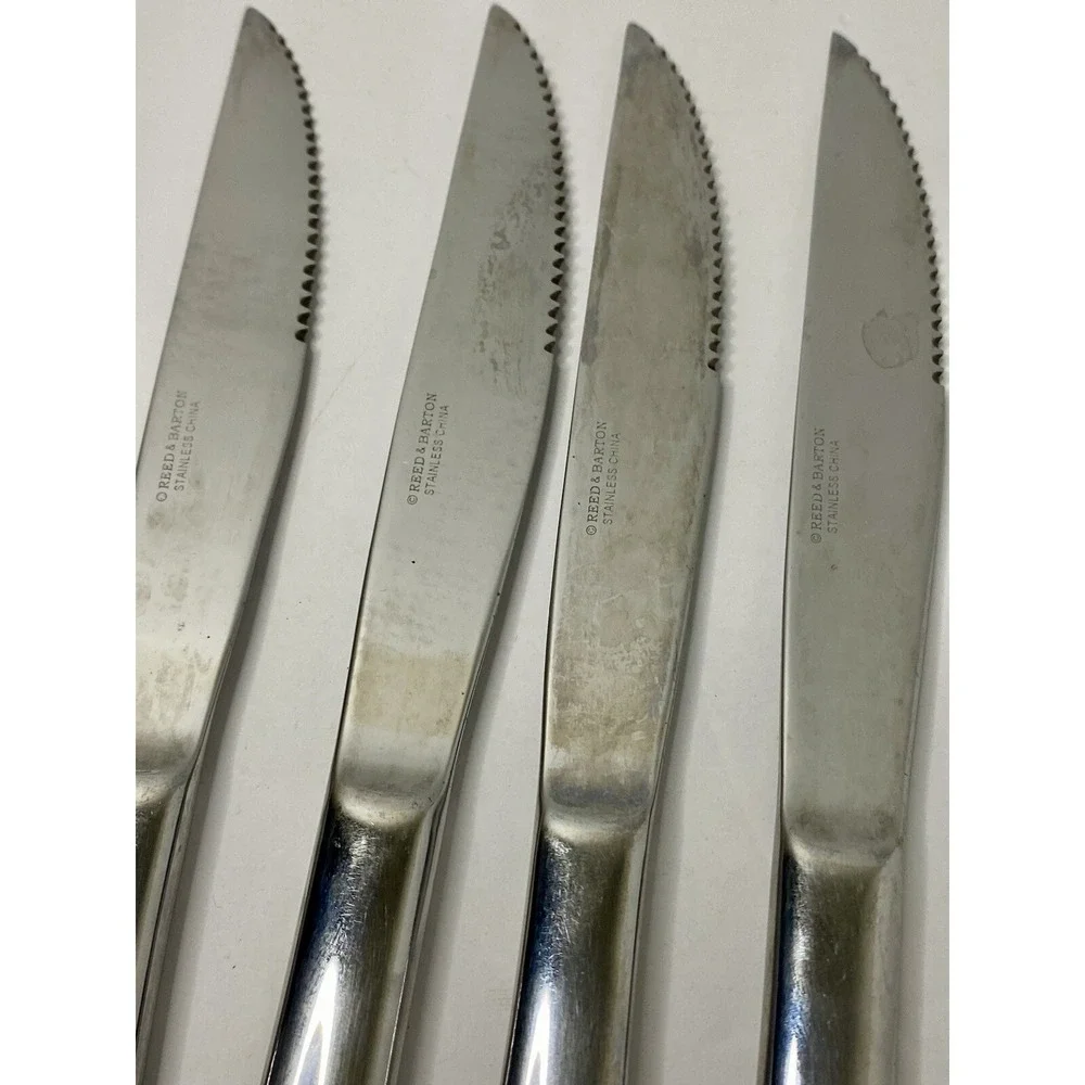 Reed & Barton Gatehouse Stainless Steak Knives Replacements Lot Of 4 #3